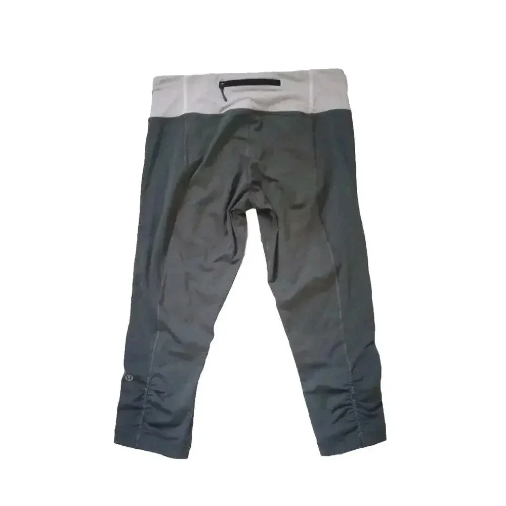 Lululemon Race With Grace Crop Soot Light Wee Stripe Sz 8 MSRP $88‎ W6A82S